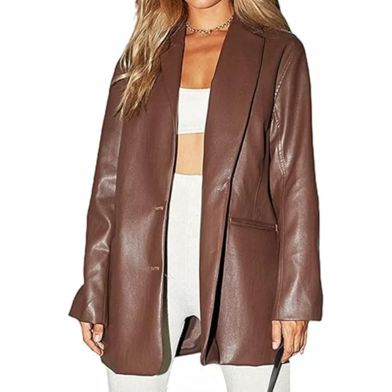 City Sleek: Tailored Leather Blazer (Copy)