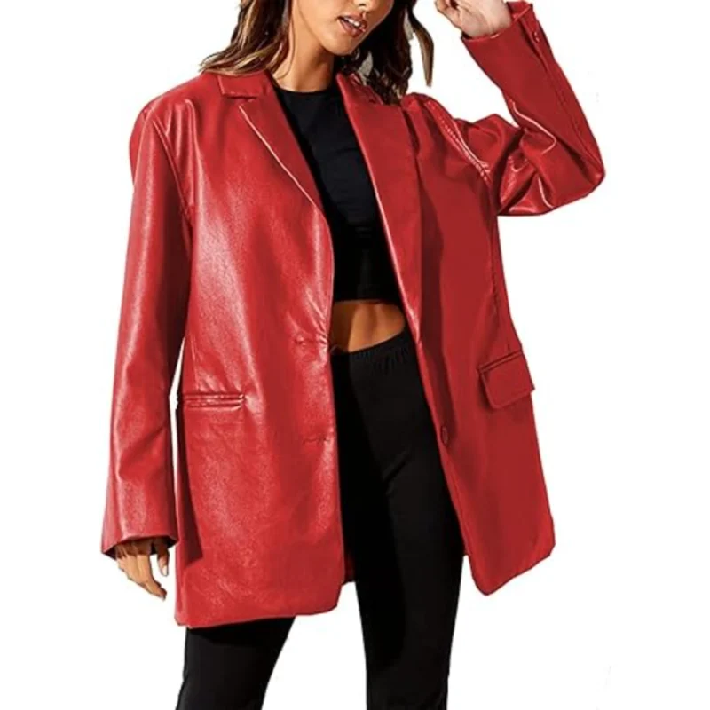 City Sleek: Tailored Leather Blazer (Copy)