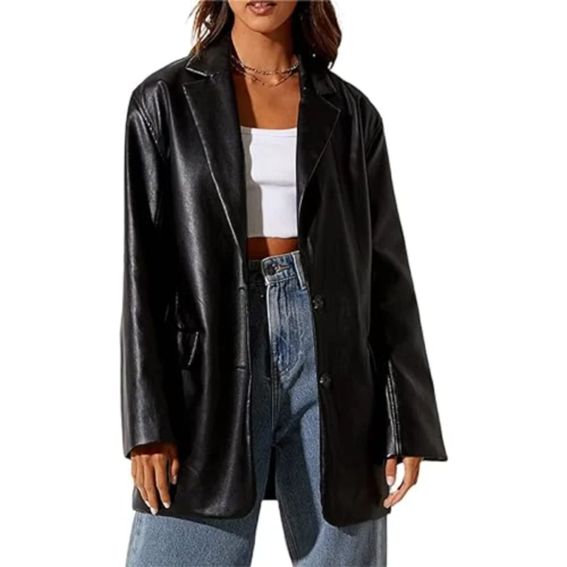 City Sleek: Tailored Leather Blazer (Copy)