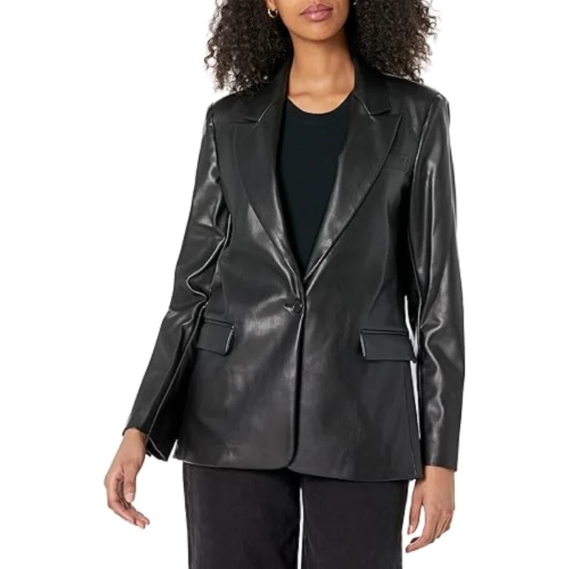 City Sleek: Tailored Leather Blazer